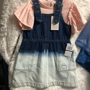 7FAMK Denim jumper dress boho western denim